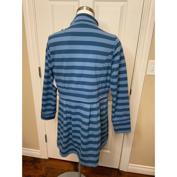Matilda Jane Blue Striped High Neck Button-Up Jacket, Size M - Picture 4 of 5